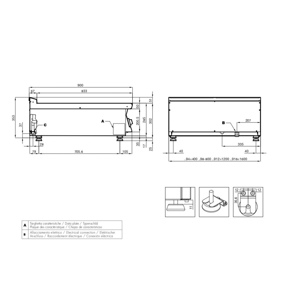 Electric hob PCCT-98ETX