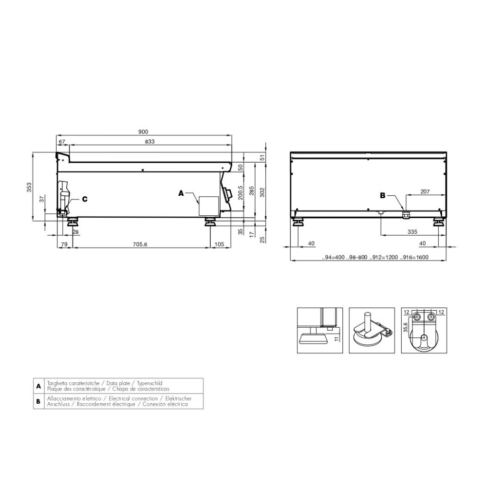 Гриль рифленый  CWT-98ETX