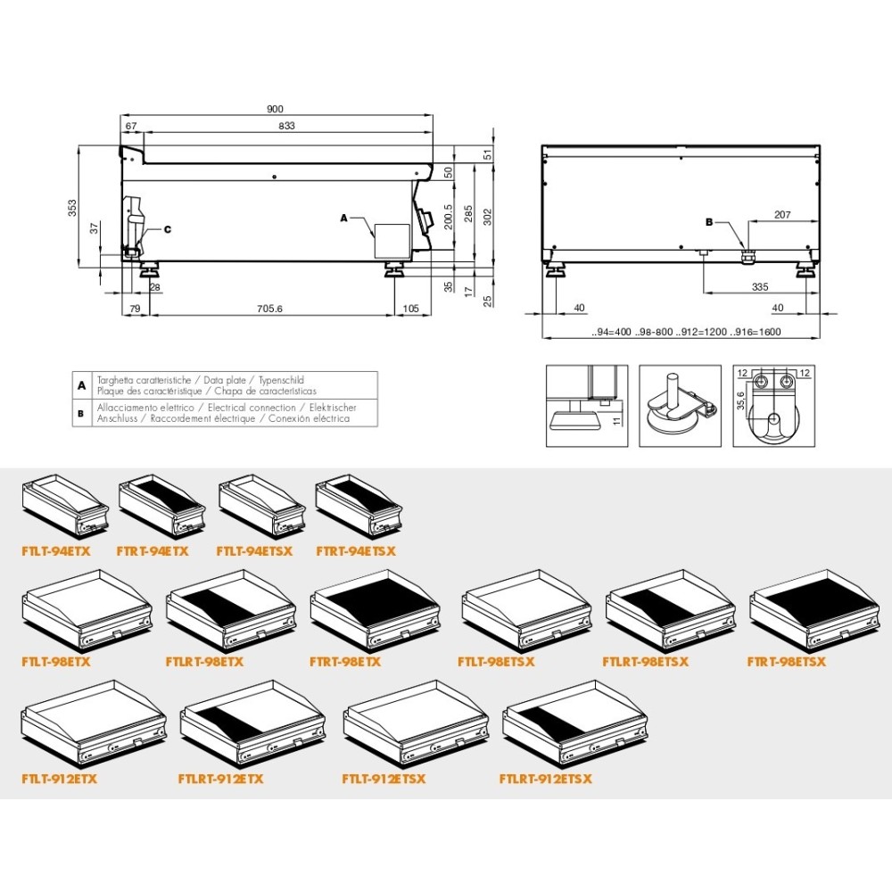 Electric fry-top FTLT-94ETX