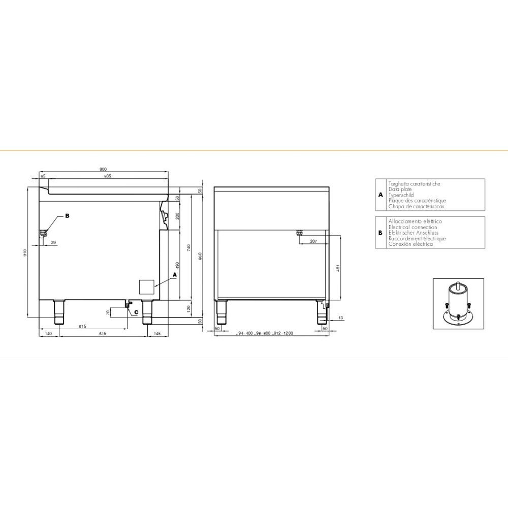 Electryc Fry-top on open cabinet FTR-94ETX