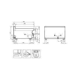 BAIN MARIE SINGLEPHASE BOWL FOR GN 1/2 + GN 1/4 H=15 BMT-63EMX