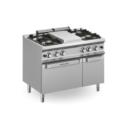 Gas stove 4 burners with central plate and gas oven DOMINA PRO 700