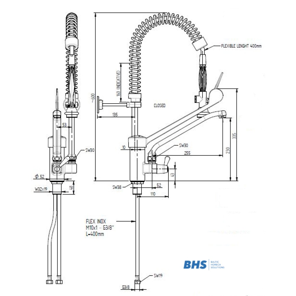 Shower with mixer ERA252