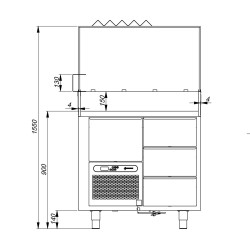 Hot-Dog darba stalas XKJ21