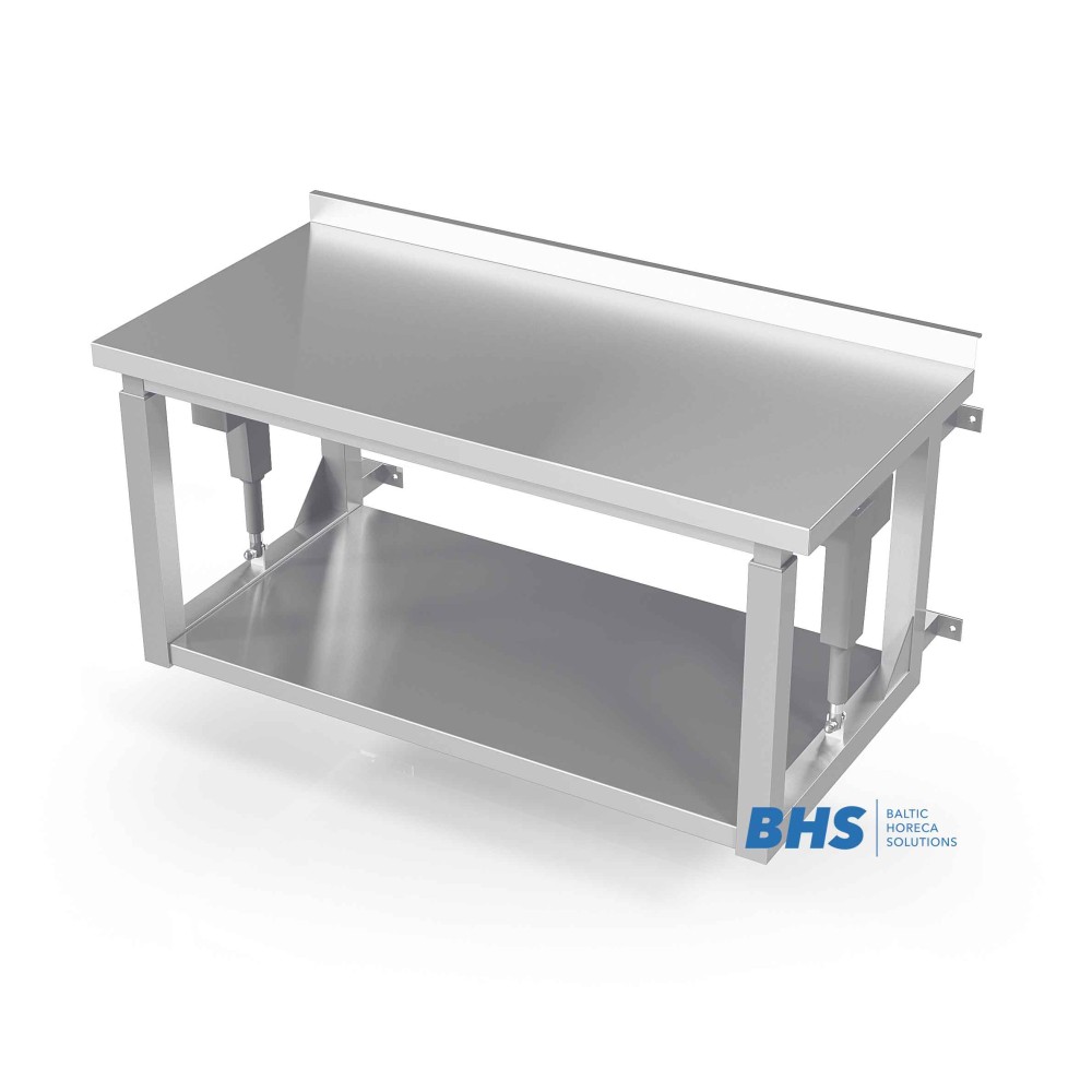 Wall mounted height adjustable table with shelf 2700  