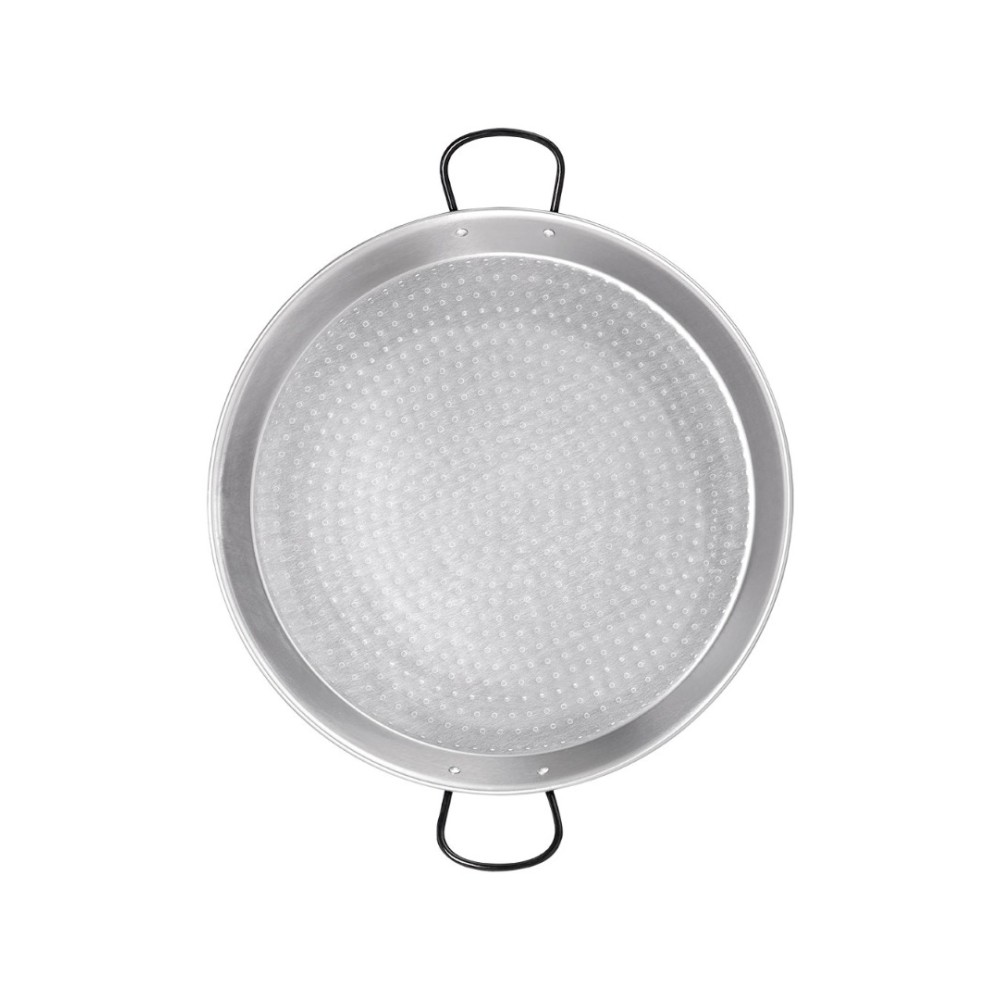 Paella pan from polished steel  80 cm