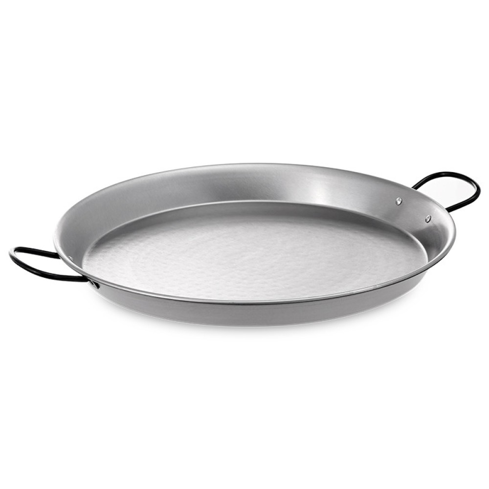 Paella pan from polished steel  80 cm