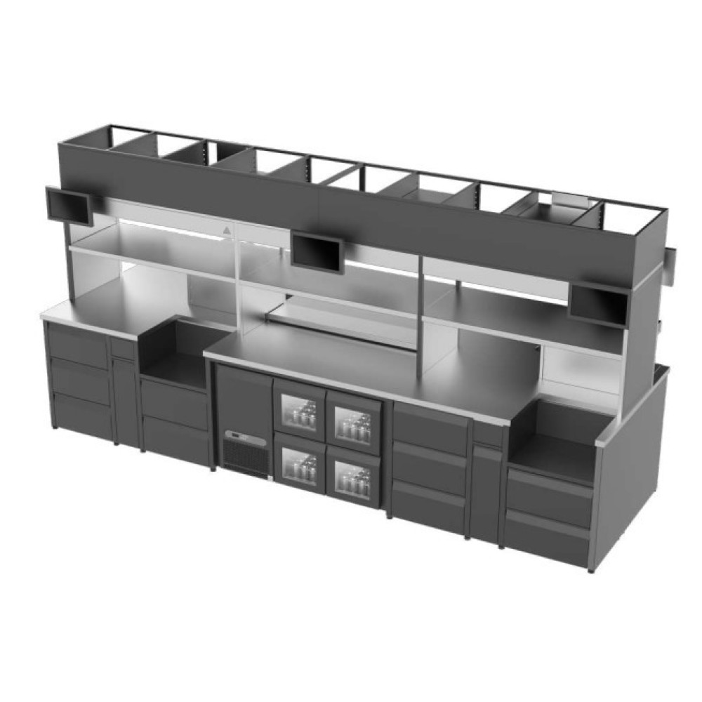 Backbar cooling counter 2 section