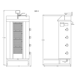 Gaasikebabimasin GD4/S 70 kg