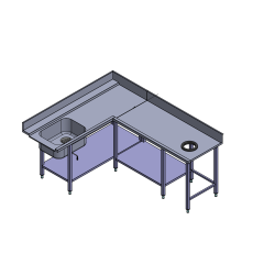 Project - Dishwasher table with sink and debris hole