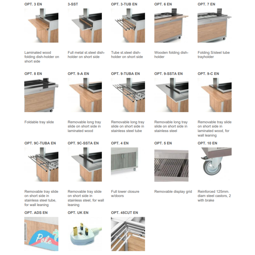 HEATED BUFFET WITH HEATING HALOGEN LAMPS ATHENA 4BM HALO