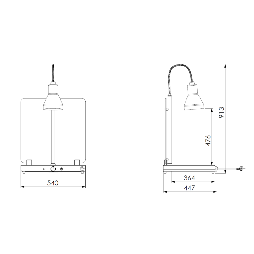 Apsildāmais plaukts ar infrasarkano lampu Helios 1/1 FLEX P1