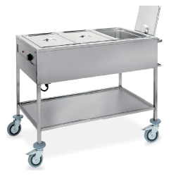 CHARIOT THERMIQUE BAIN MARIE EN ACIER INOXYDABLE CAPRICORNO 3 GN1/1