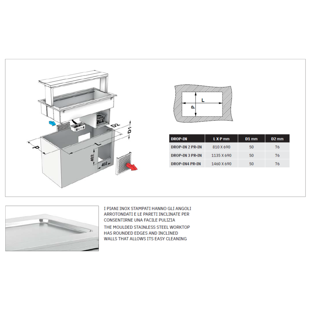 Versatile Stainless Steel Drop-In Cooler