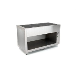 Buffet avec plan de travail chauffant en verre trempé OMNIA 2PC