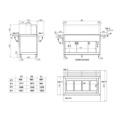 BUFFET WITH TEMPERED GLASS HEATED COUNTERTOP AND FAN-ASSISTED LOWER COMPARTMENT OMNIA 4PC/SC
