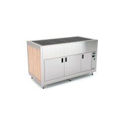 BUFFET WITH TEMPERED GLASS HEATED COUNTERTOP AND FAN-ASSISTED LOWER COMPARTMENT OMNIA 4PC/SC