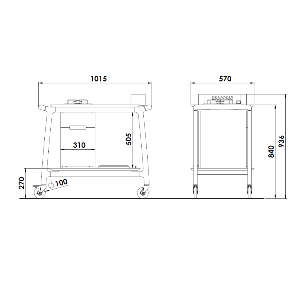 TROLLEY WITH SINGLE GAS BURNER ARIANNA F1