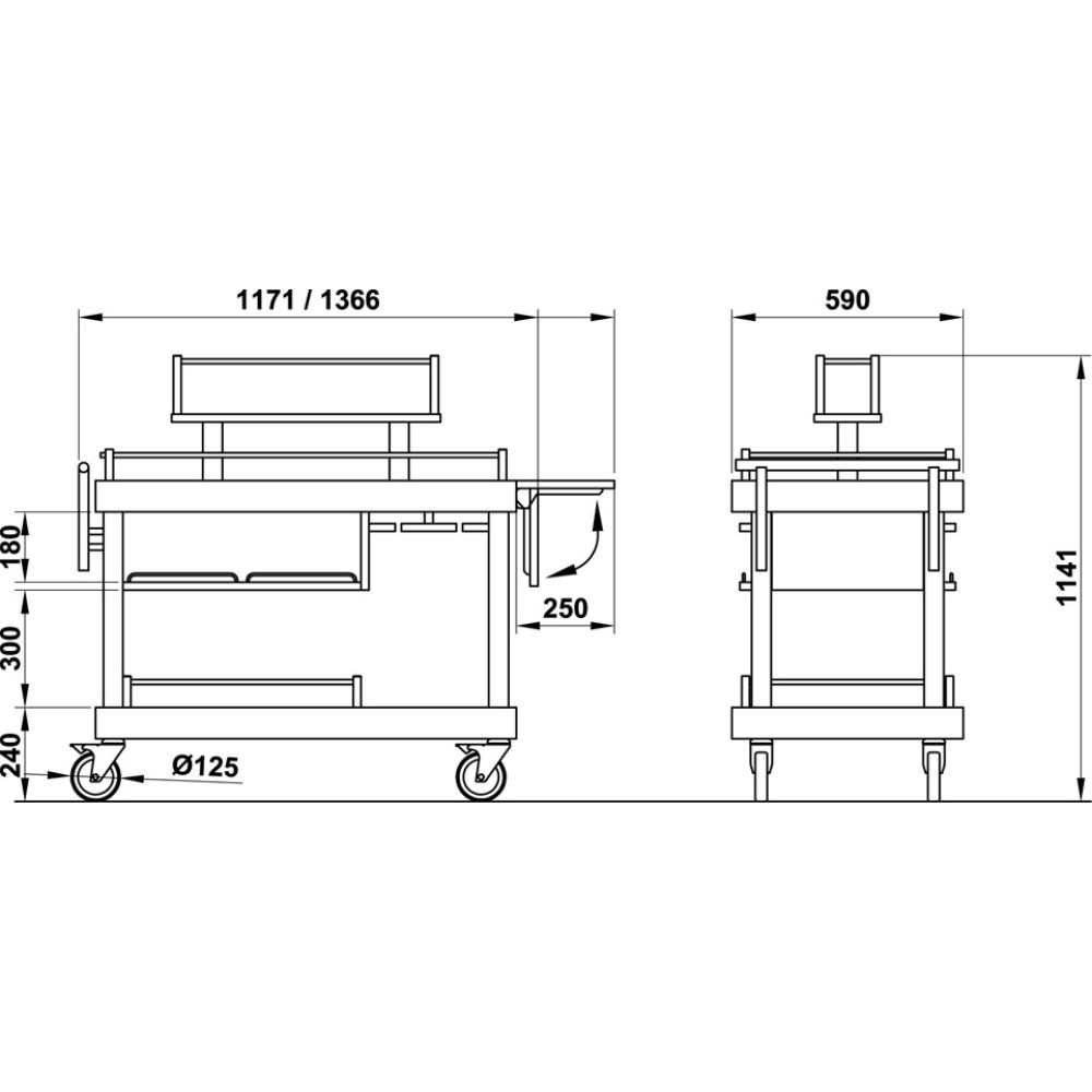 CHARIOTS DE SERVICE DE BOISSONS ARTEMIDE PB