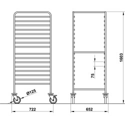 ТЕЛЕЖКA ДЛЯ ПОДНОСОВ VEGA GN2/1 C16