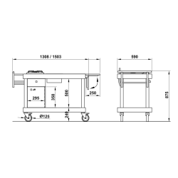 FLAMBÉ TROLLEY WITH 1 GAS BURNER ARTEMIDE F/1