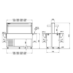 Bain-marie heating  with heating halogen lamps ATHENA 6BM HALO