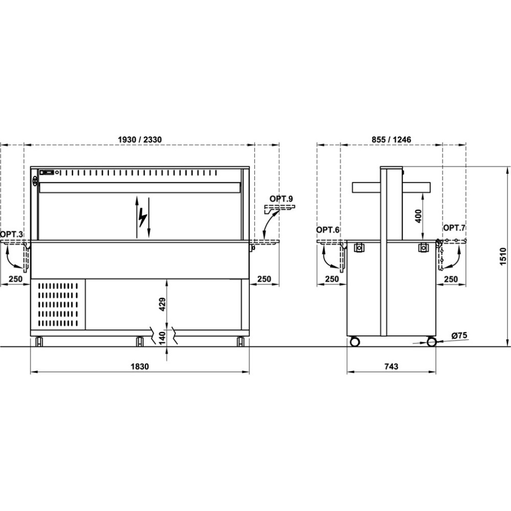 REFRIGERATED BUFFET ATHENA 5 RV/M