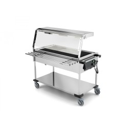 BAIN MARIE TROLLEY WITH HALOGEN LAMPS  3 GN1/1 COMPASS 3 HALO