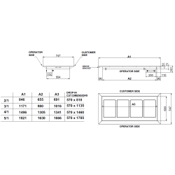 Karstā virsma  DROP-IN-3PC 1171 mm