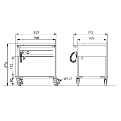 Chafing dish 2 GN1/1 COMPASS 2 F