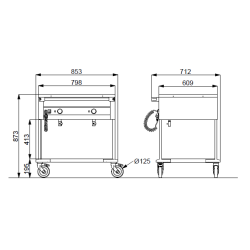 Chafing dish 2 GN1/1 COMPASS 2 F SEP