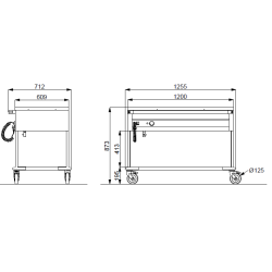 Chafing dish 3 GN1/1 COMPASS 3 F