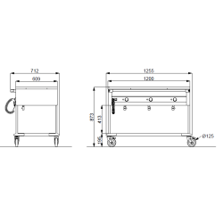 Chafing dish 3 GN1/1 COMPASS 3 F SEP