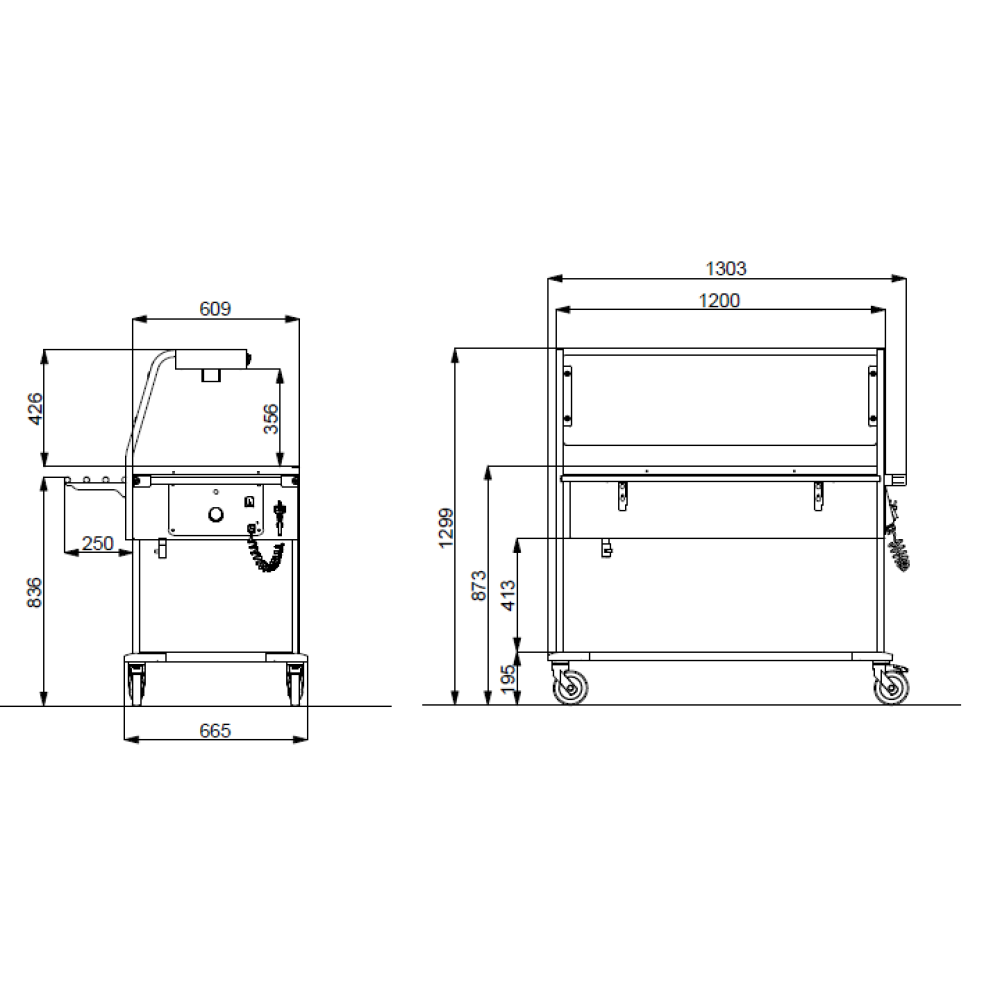 BAIN MARIE TROLLEY WITH LED LIGHTING 3 GN1/1 COMPASS 3 LED