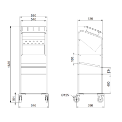 Cutlery, trays, glasses  and bread module OMNIA PP-TRP