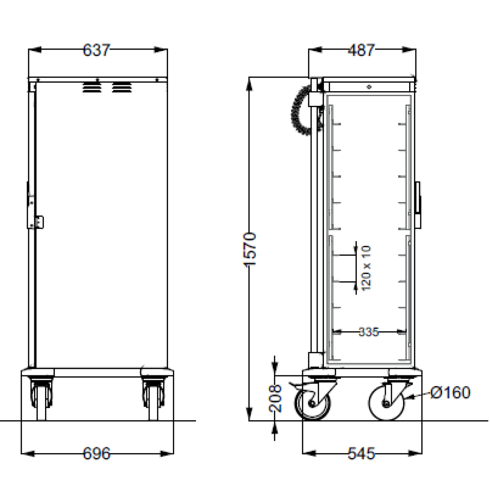 DRY-HEATING BANQUET CART THERMOVEGA 1 C10