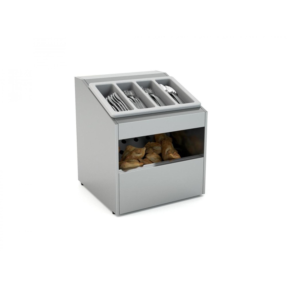 Free-standing bread hopper with cutlery compartment  OMNIA TRP