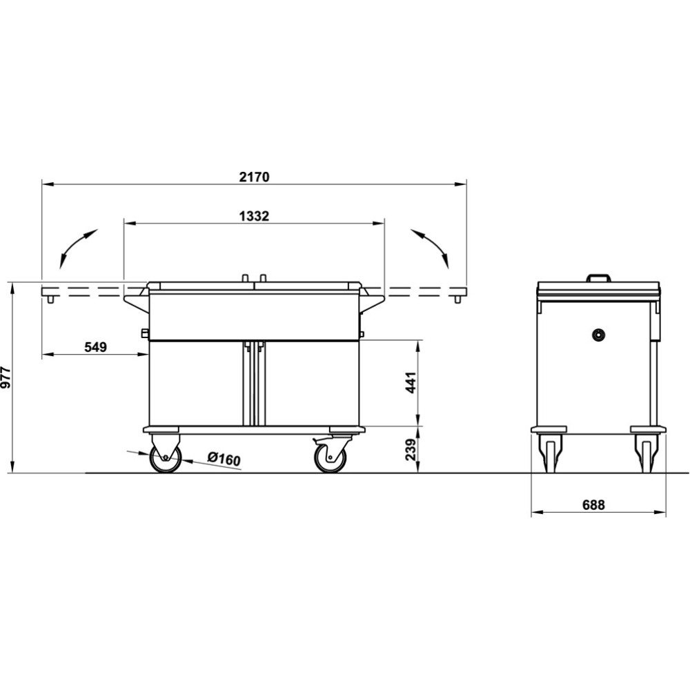 BAIN MARIE TROLLEYS  3 GN1/1  TORO