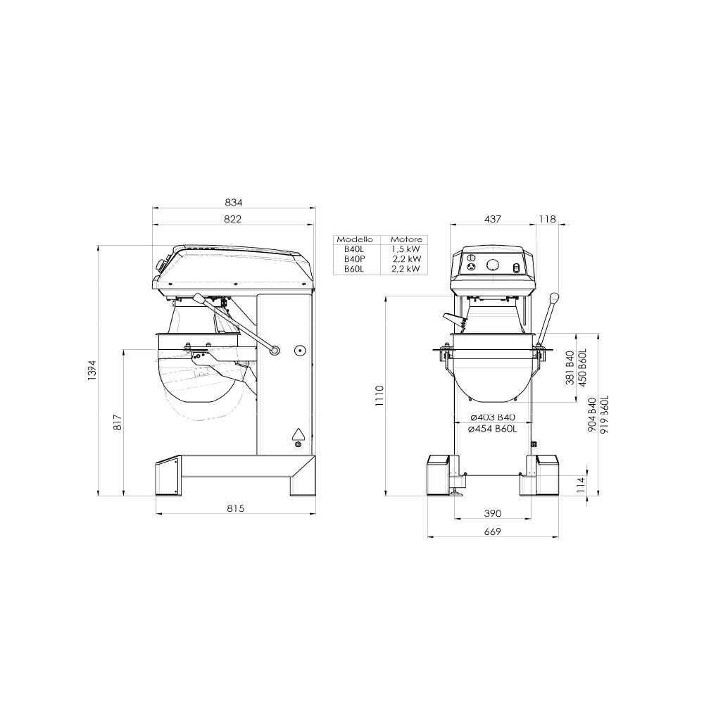 Planetary mixer BULL B60L