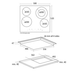 Ceramic stove hob K 62