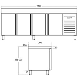 Refrigerated counter GCR 2254 X