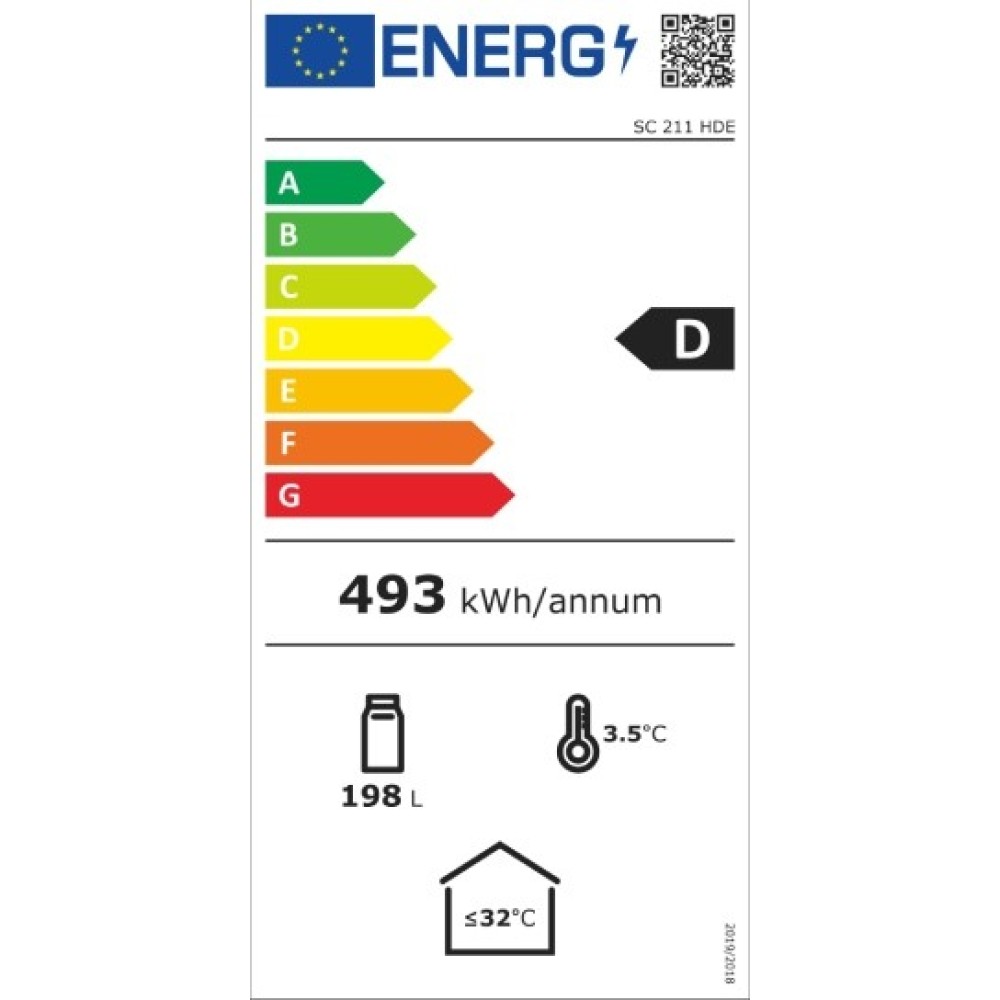 Ledusskapis ar veramām durvīm SC211HDE