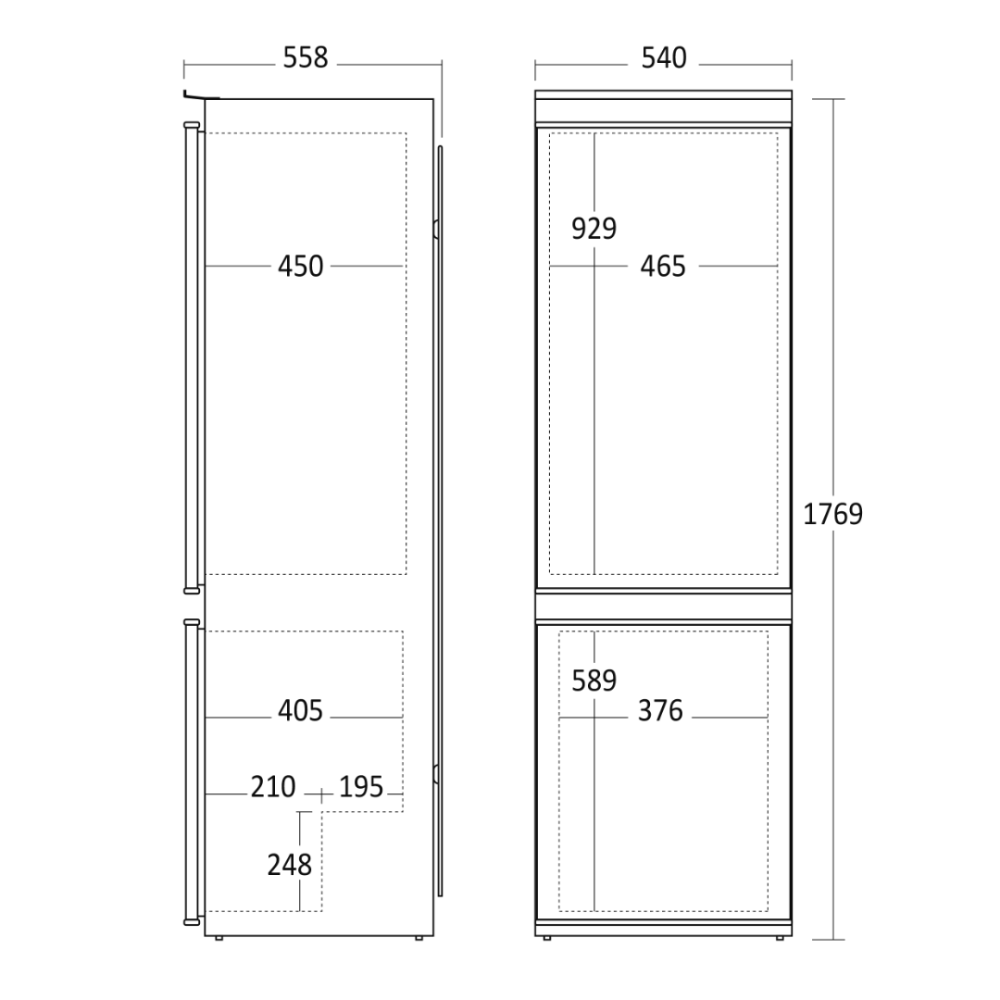 Built-in refrigerator BIC 336 W