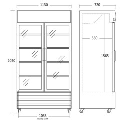 Ledusskapis vitrīna SD 1002 HE