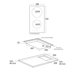 Ceramic stove hob K 30 Domino