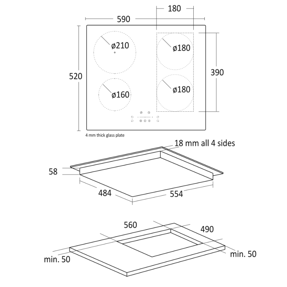 Induction stove hob IKF 60 Flex