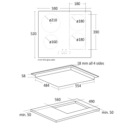 Indukcijas plīts virsma IKF 60 Flex