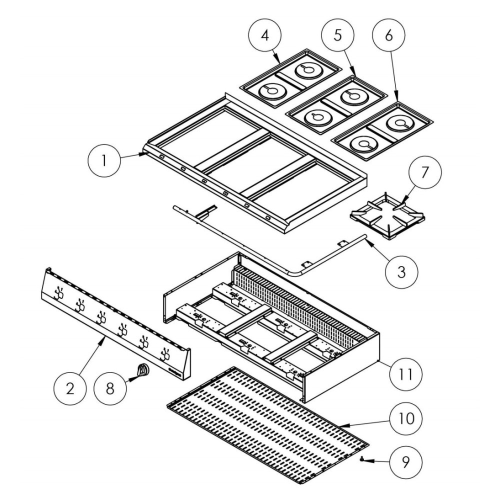 GAS STOVE EXPLODED VIEWS - SPARE PARTS