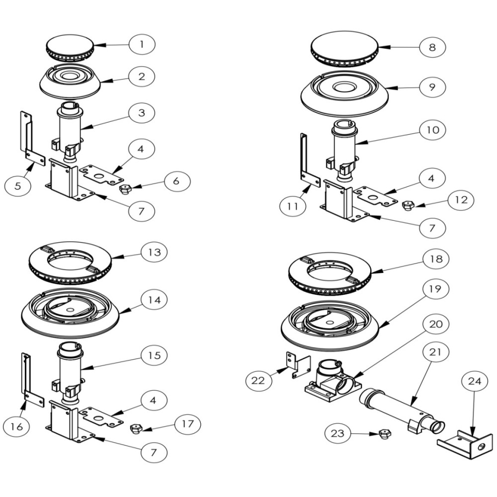 DESSIN TECHNIQUE DES PIÈCES DE RECHANGE POUR POÊLE À GAZ