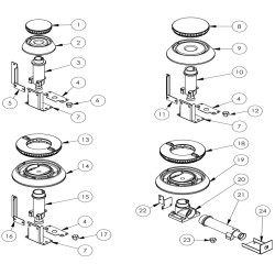 GAS STOVE EXPLODED VIEWS - SPARE PARTS